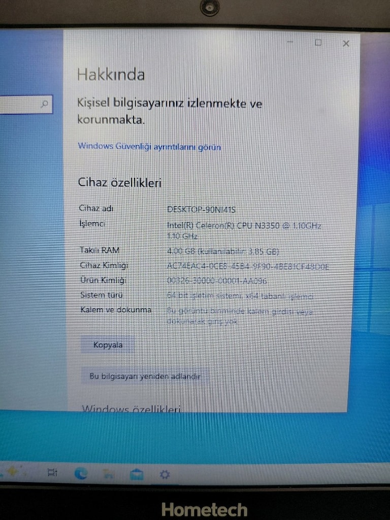 HOMETECH 14 İNÇ HEM SSD HEMDE HDDLİ TERTEMİZ LAPTOP! - 8