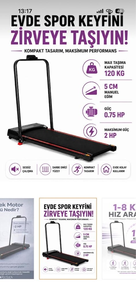 Relax Katlanabilir Akıllı Koşu Bandı Bluetooth Temiz / Az Kullanılmış - 8
