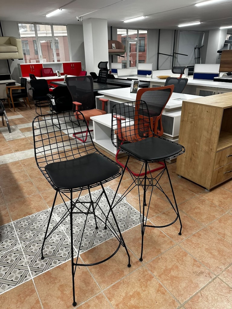 KLAS OFİS ÜSKÜDAR SİYAH BAR SANDALYESİ 2 ADET - 3
