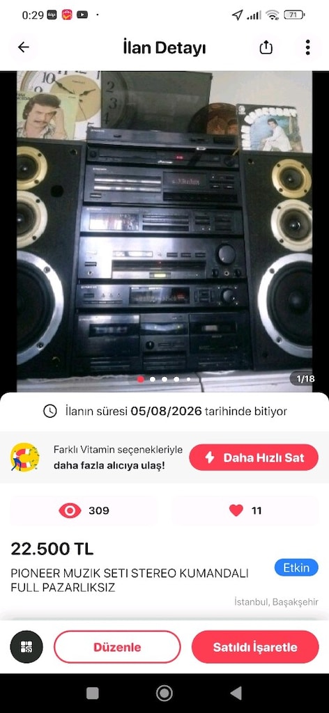 PİONEER MÜZİK SETİ FULL KUMANDALI .TEST EDEREK TESLİM.PAZARLİKSİZDİR. - 14