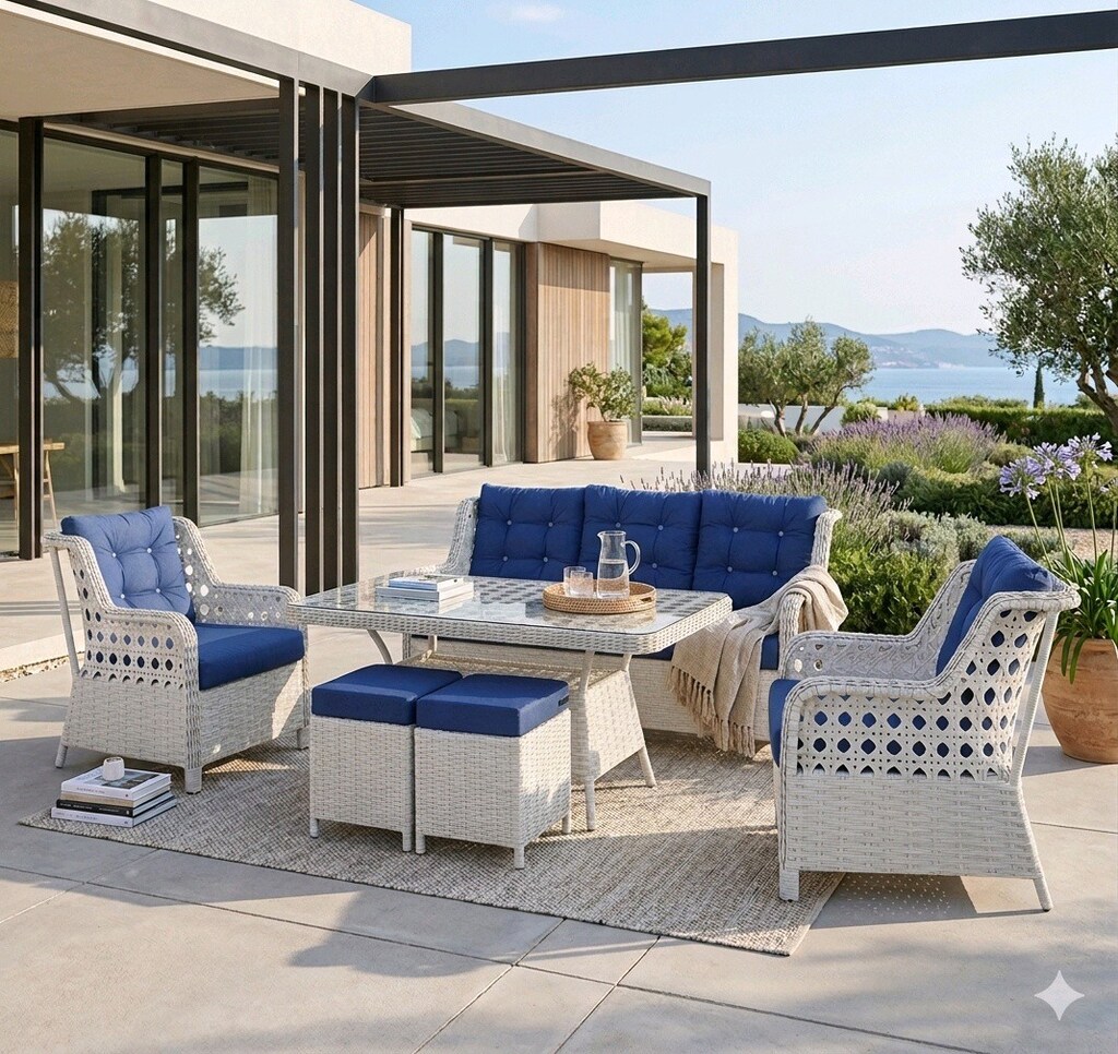 Rattan Bahçe Koltuk Takımı, Balkon Oturma Grubu, Bahçe Mobilyası - 7