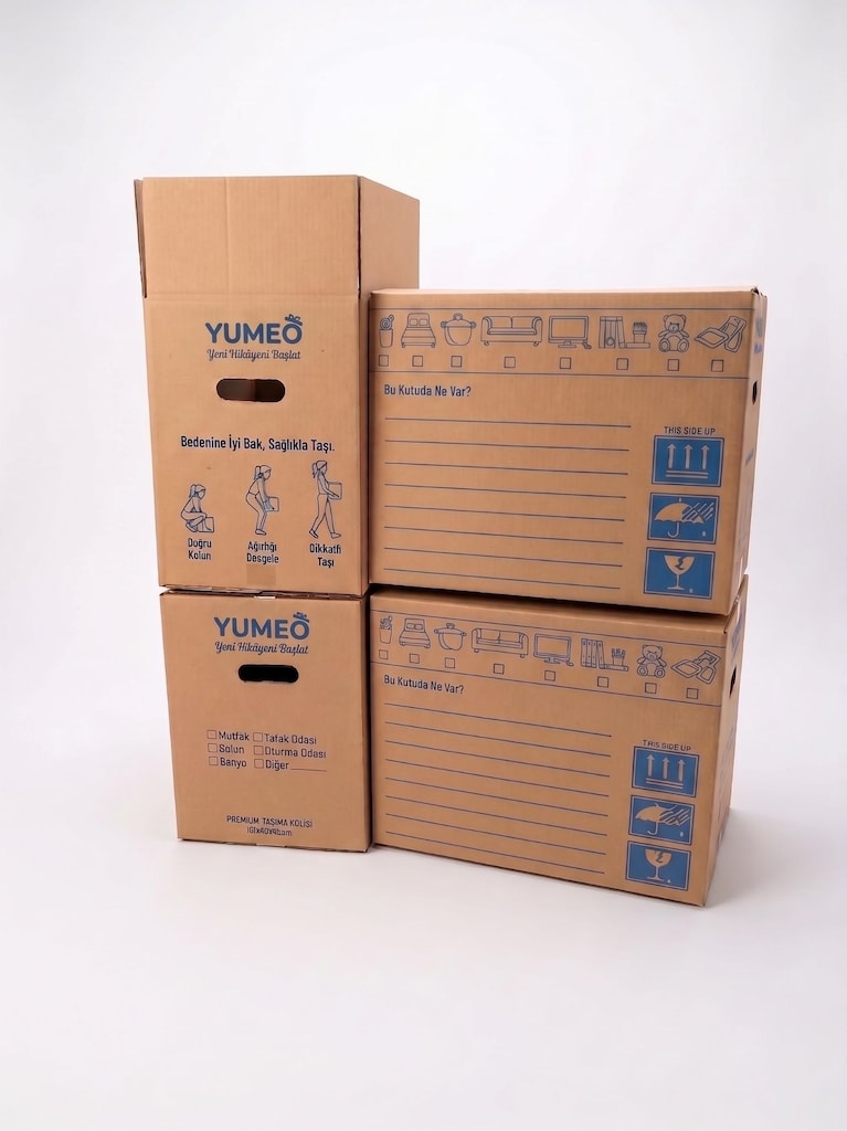 YUMEO DUNCAN EV TAŞIMA KOLİSİ 10 ADET TUTAMAÇLI 50*30*40 CM ÇİFT OLUK - 4
