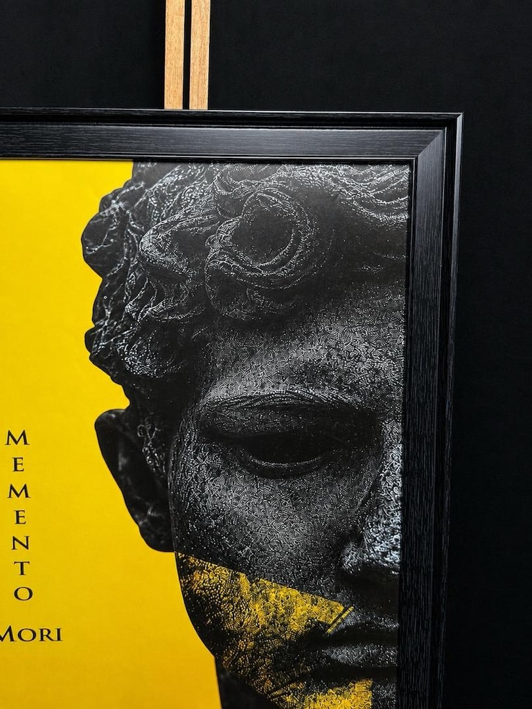 Memento Mori Felsefi Camlı Çerçeveli Tablo 48×67 cm - 3