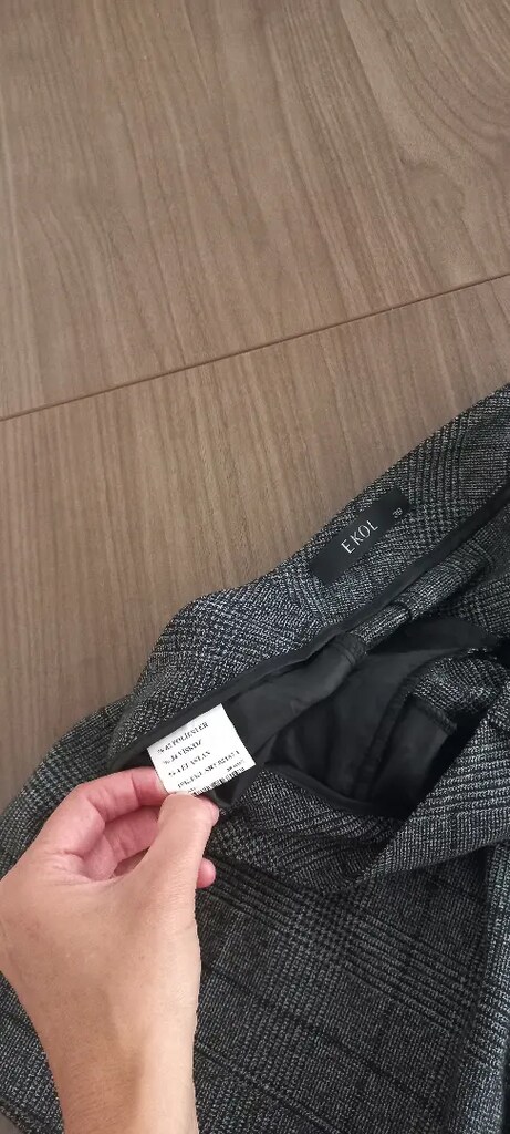 Ekol 38/40 beden uyumlu gri ekoseli şort - 4