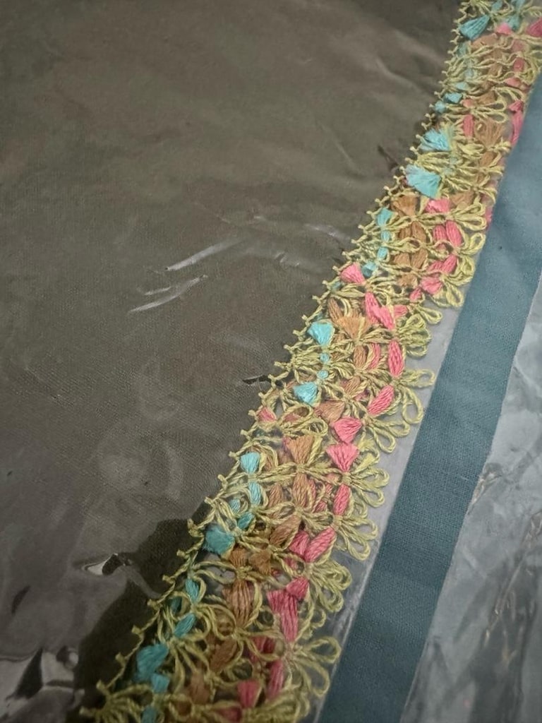 iğne oyası el yapımı yazma, eşarp tülbent - 2