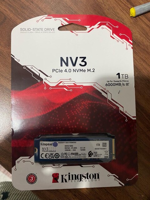 Kingston NV3 SNV3S/1000G PCI-Express 4.0 1 TB M.2 SSD