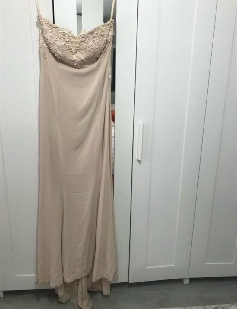 Krem abiye elbise - 3