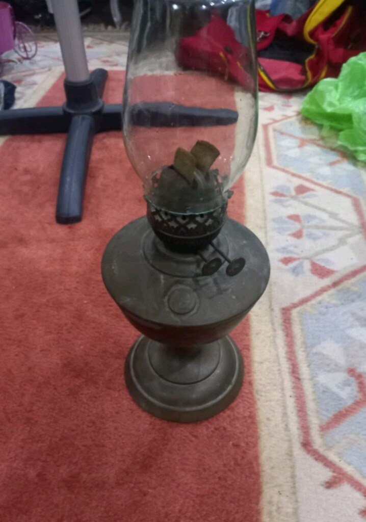 Antika Bakir Gaz lambasi 30 cm boy - 2