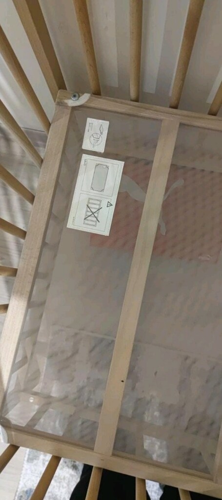 IKEA Sniglar Doğal Ahşap Bebek Beşiği ve Yatağı - Demonte Hazır - 3