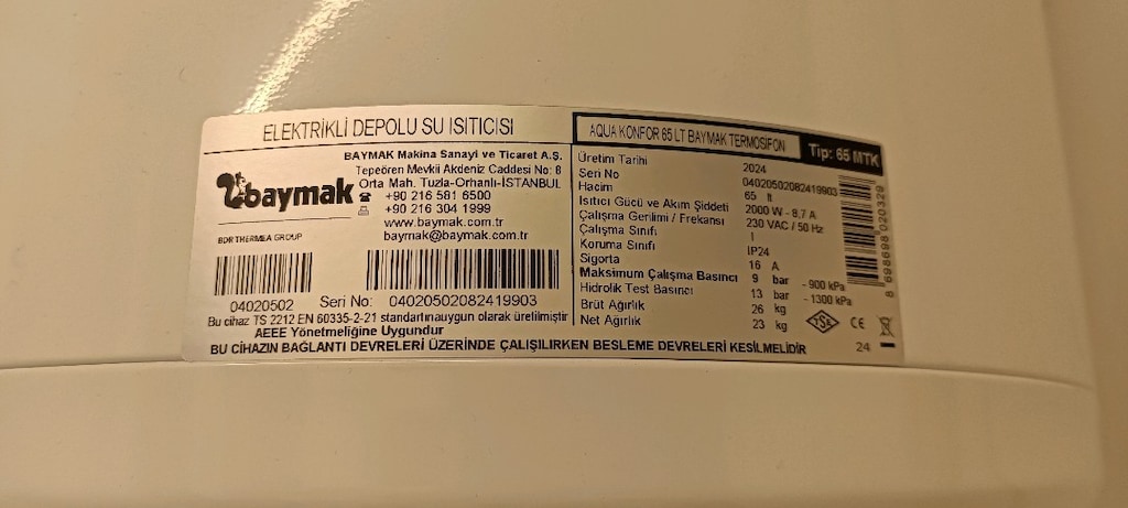 Baymak termosifon 65 lt - 2