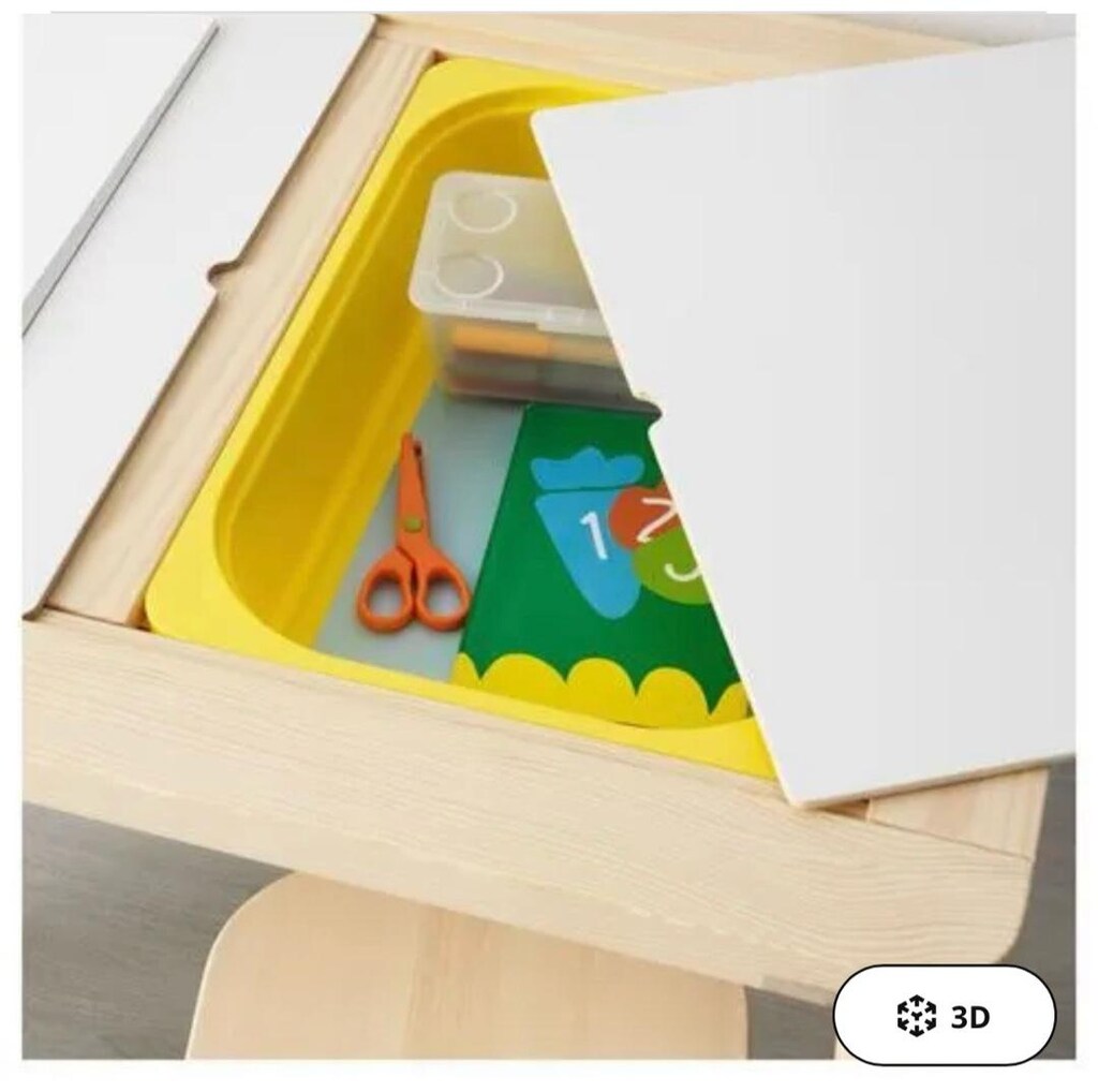 IKEA FLISAT Çocuk Masası + 2 Sarı TROFAST Kutu - 2