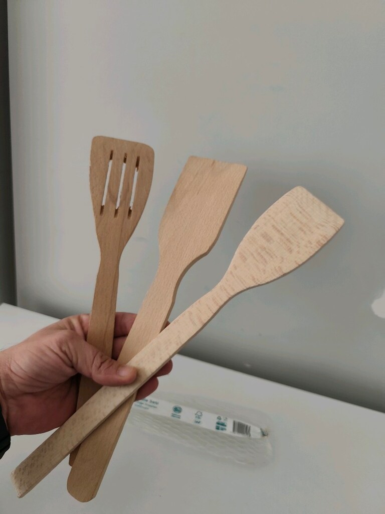 2 TAKIM Zemba 3'lü Spatula Set Yüzde Yüz Doğal Ahşap - 9