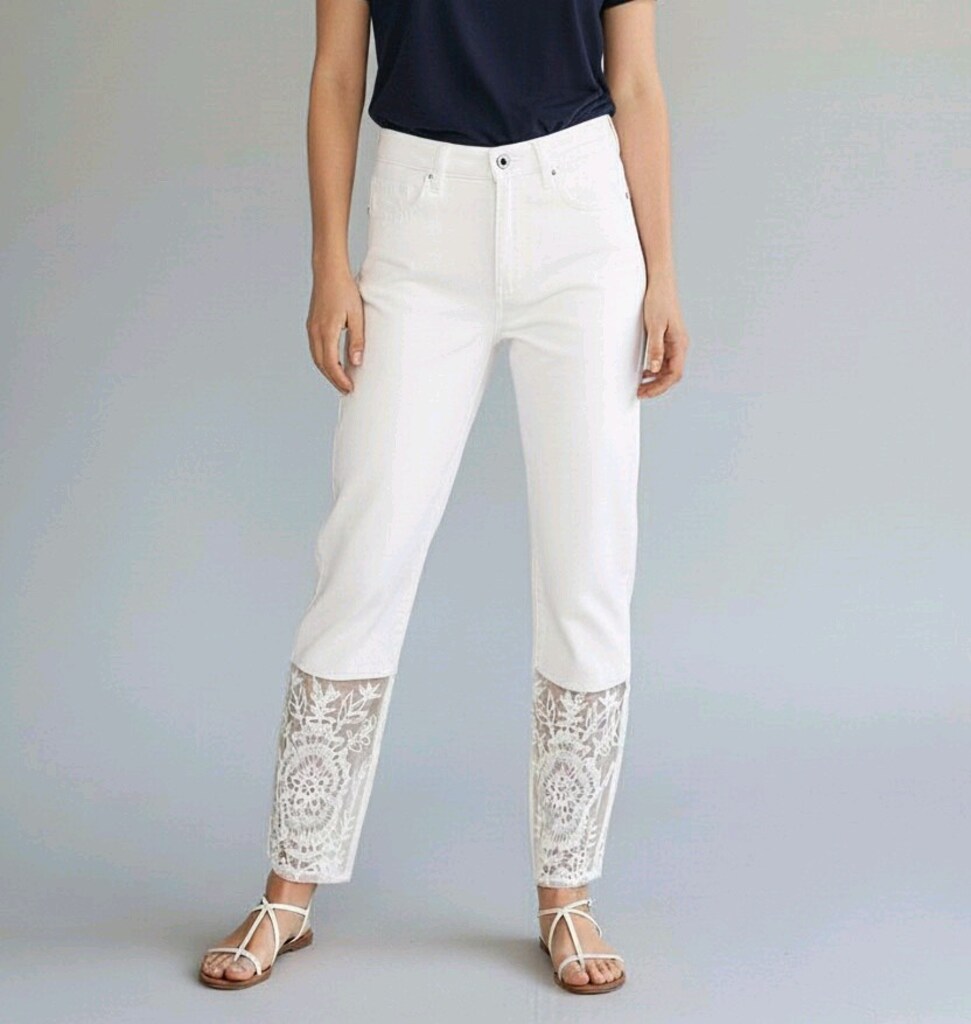Mango Paça Dantel Coton Jeans