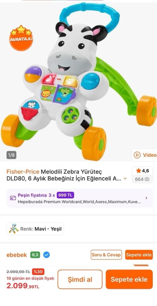 Fisher-Price Zebra Yürüteç - 3