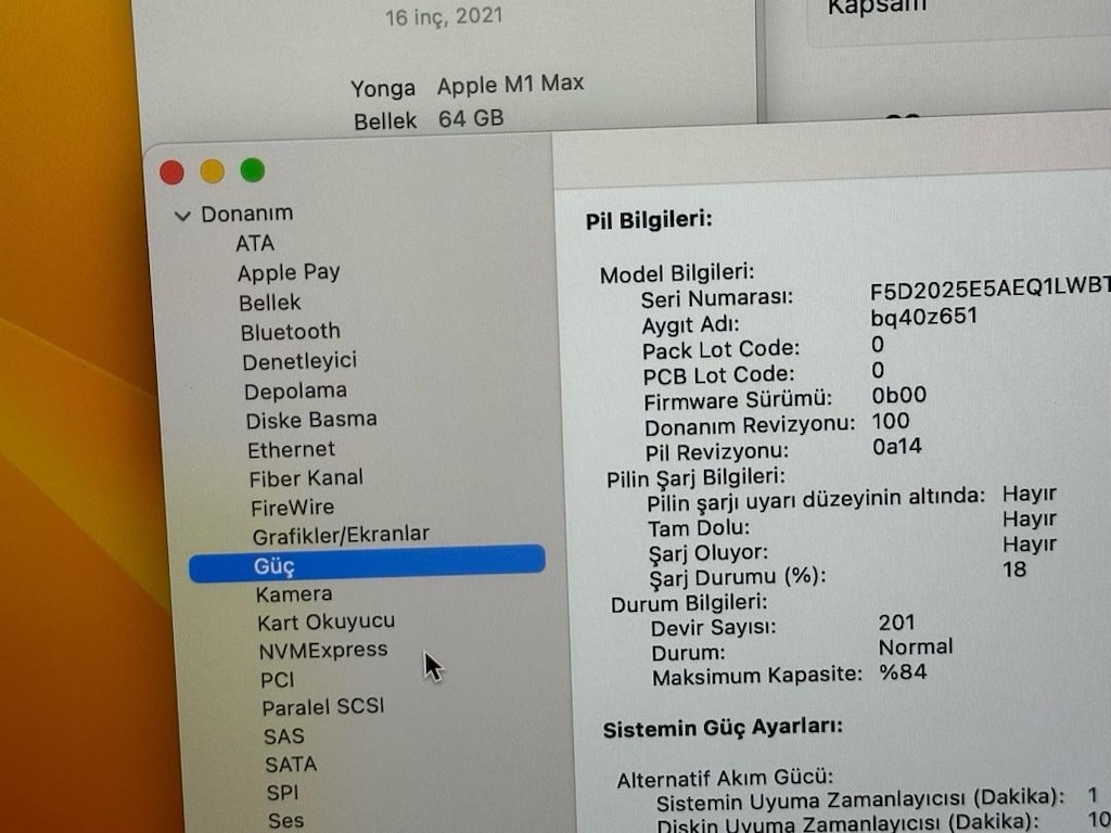Macbook pro Özel sipariş M1 max pro çip 64 gb ram 1 tb ssd 32gpu grfik - 3