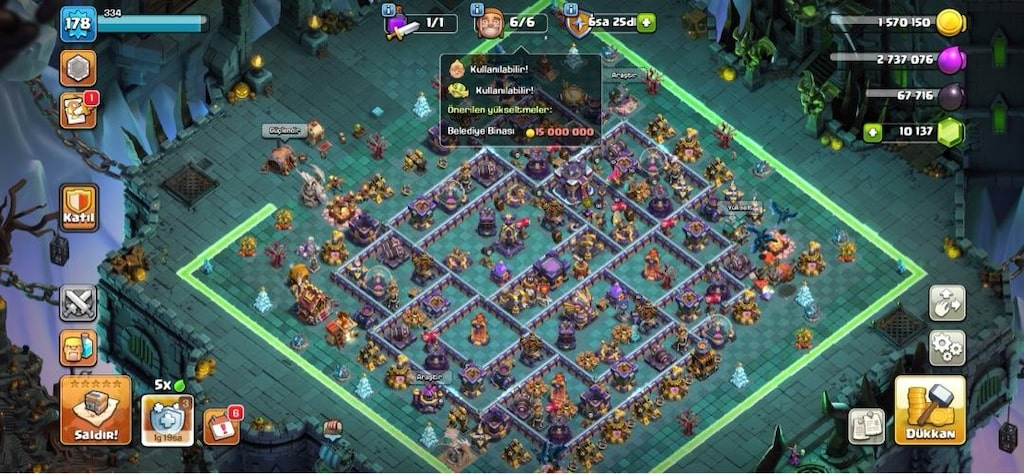 Clash of Clans Th15 her şey full hesap