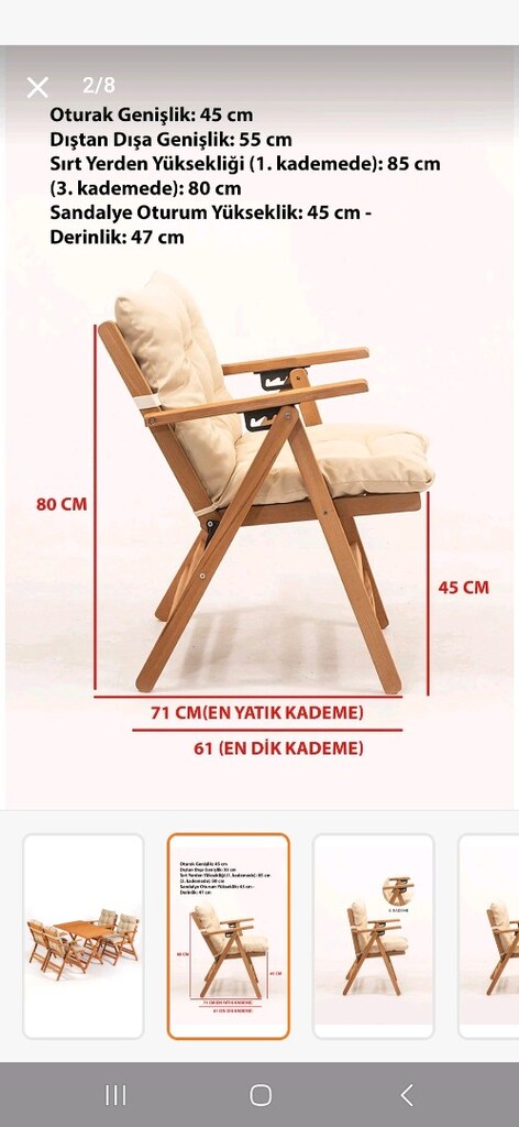 Balkon Bahçe masa sandalye seti - 7