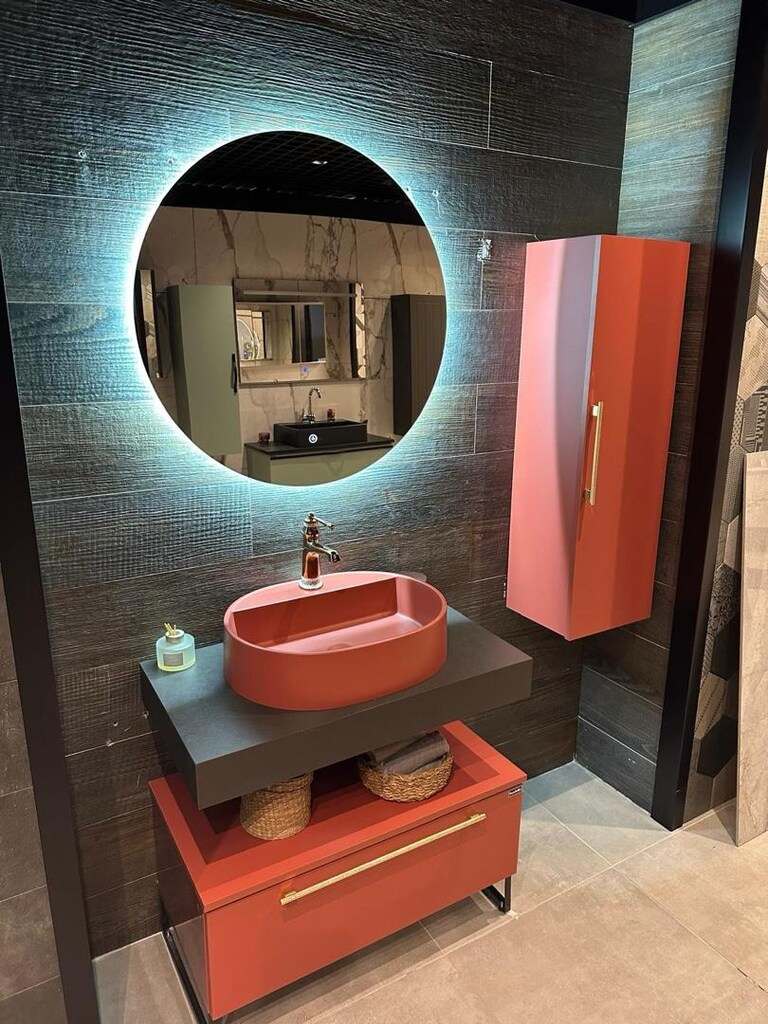 Mona Kiremit Çanaklı 85*45 cm Banyo Mobilya Set (SIFIR) - 4
