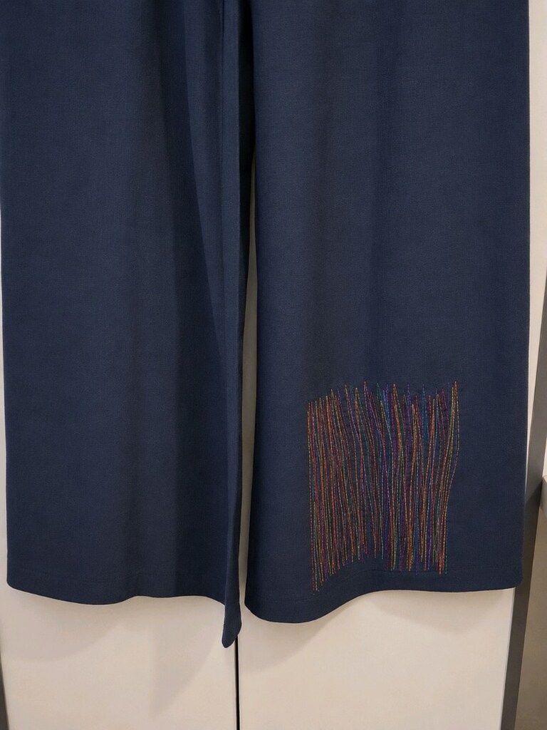 XL-XXL Lacivert Uzun Tunik & Geniş Paça Pantolon Takım Kadın Kombin - 5