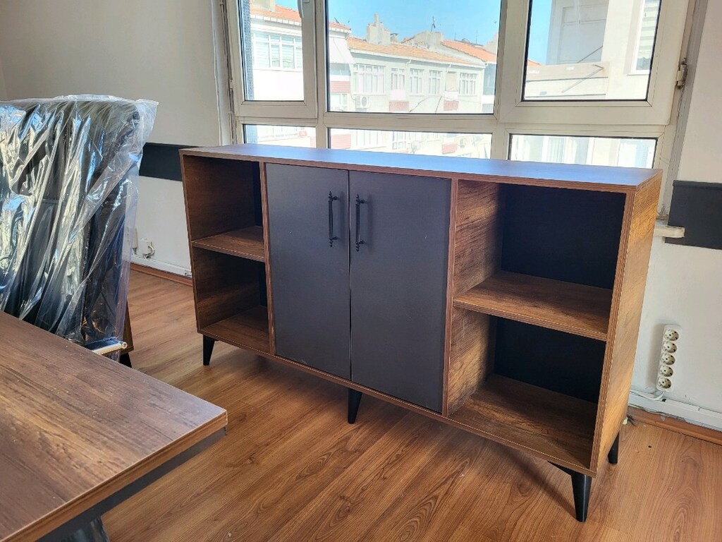 L Etajerli Ofis Makam Masası Takımı - 7