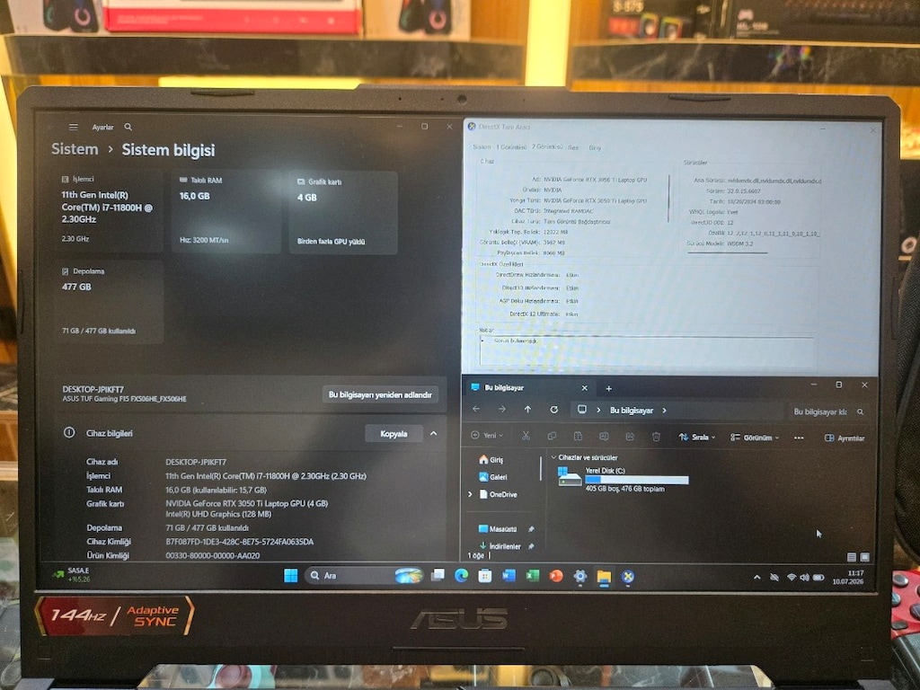 HATASIZ ASUS TUF İ7 İŞLEMCİ GAMİNG LAPTOP - 7