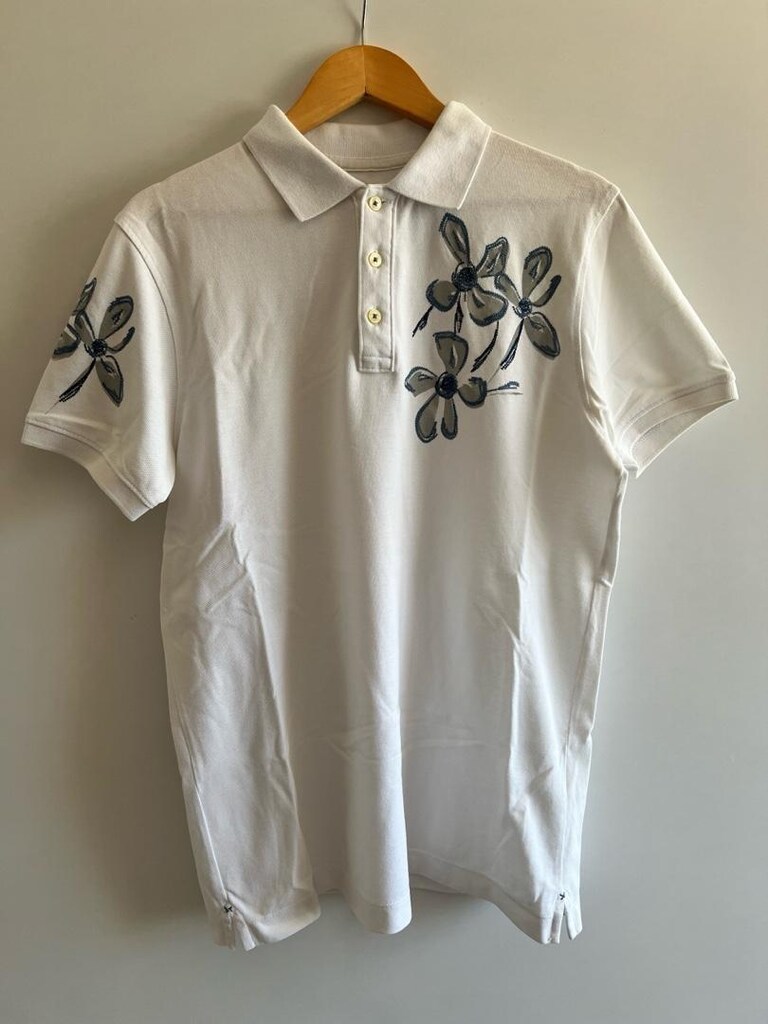Lufian Çiçek Desenli Polo Yaka T-Shirt