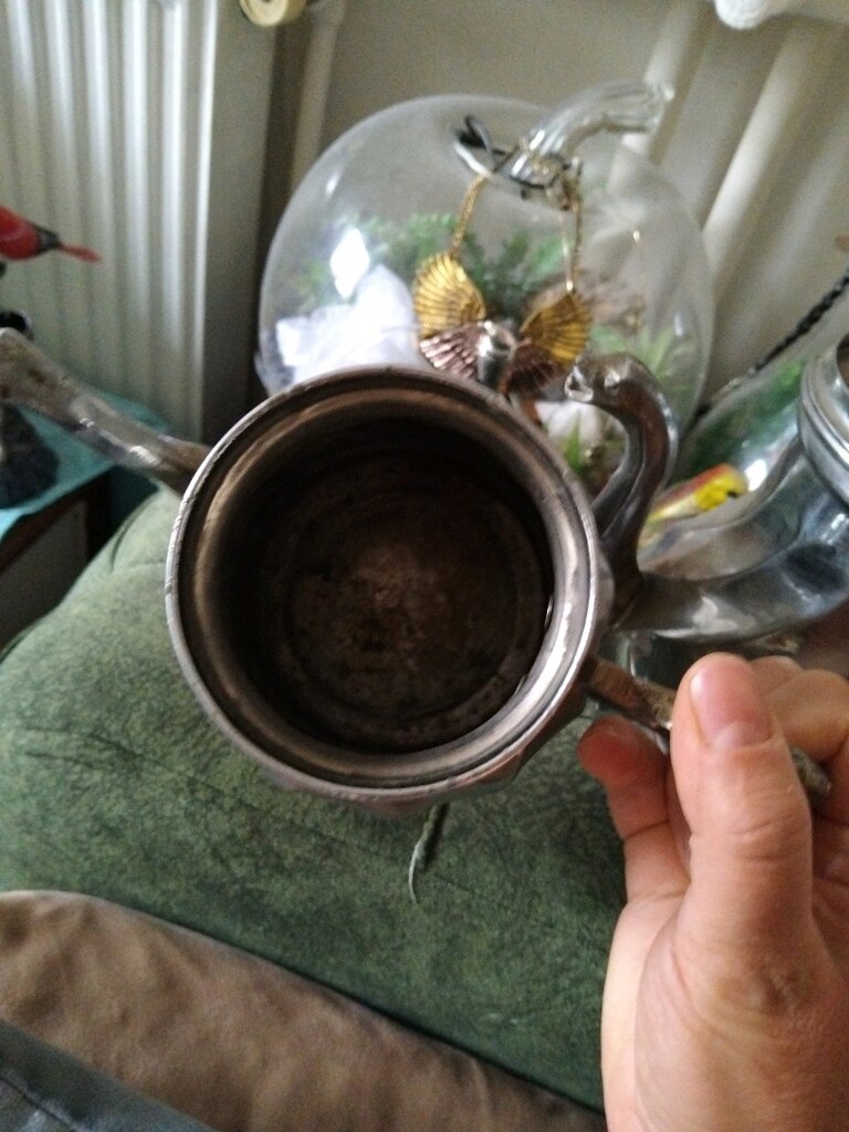 eski, dövme bakır, büyük çaydanlık - 8