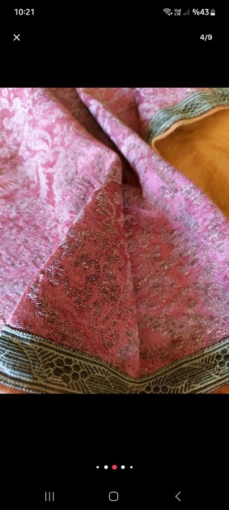 OSMANLI İPEĞİ HEREKE DOKUMA 85/55 CM SOMON PEMBE YASTIK ASTARI DA IPEK - 5
