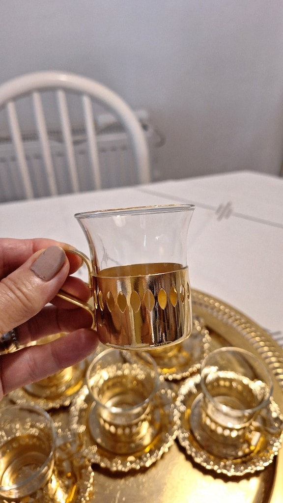 Altın kaplama çay seti - 8