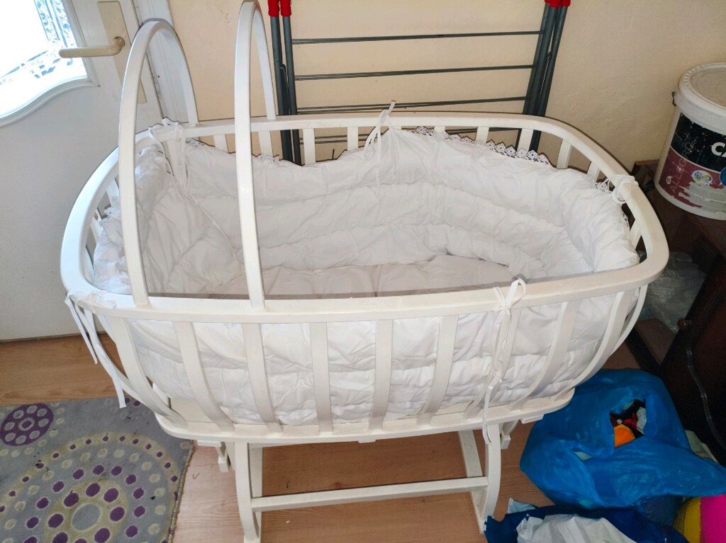 bebek yatak sallanır sineklik fileli - 5