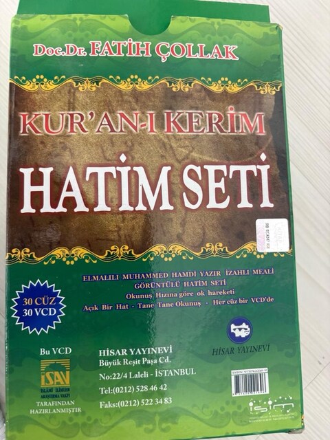 KUR’NI-I KERİM HATIM SETİ 30 CÜZ YANINDA ELif Bas’ı hediye