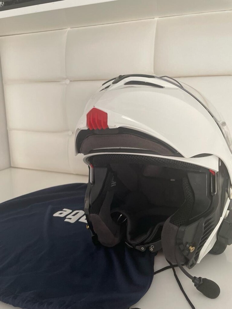 AGV Beyaz motosiklet kaskı - 4
