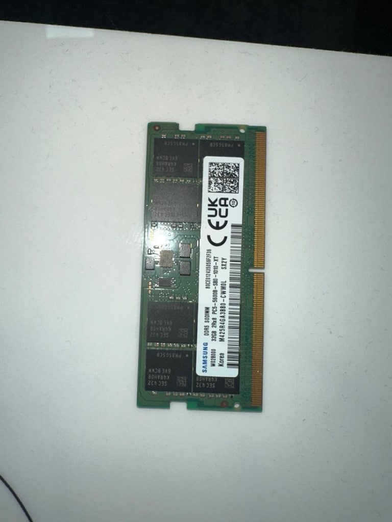 Samsung 32 gb ddr5 5600 Mhz laptop rami sadece 2 hafta kullanıldı