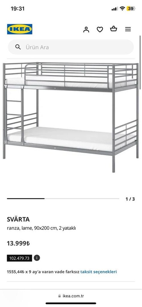 ikea svarta çelik ranza - 2