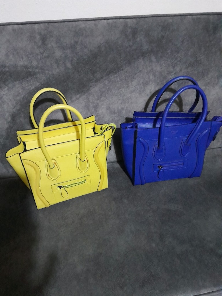 CELINE MAVI VE SARI ÇANTA