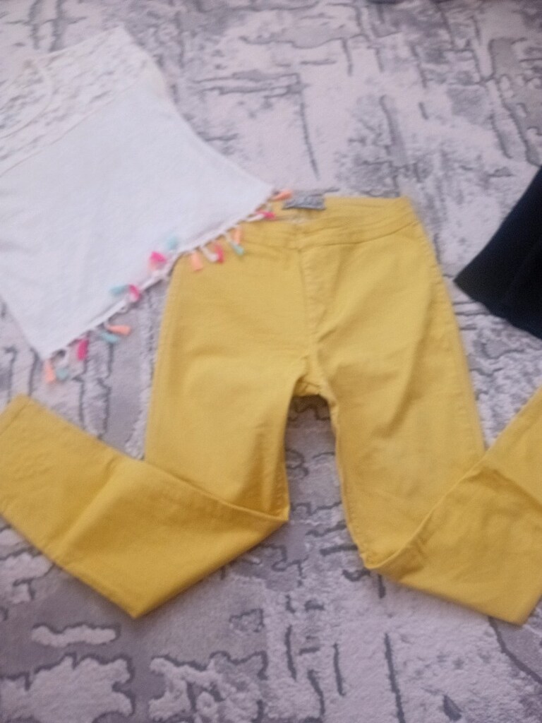 keten kot yuksel bel pantolon ve puskullu buluz - 8