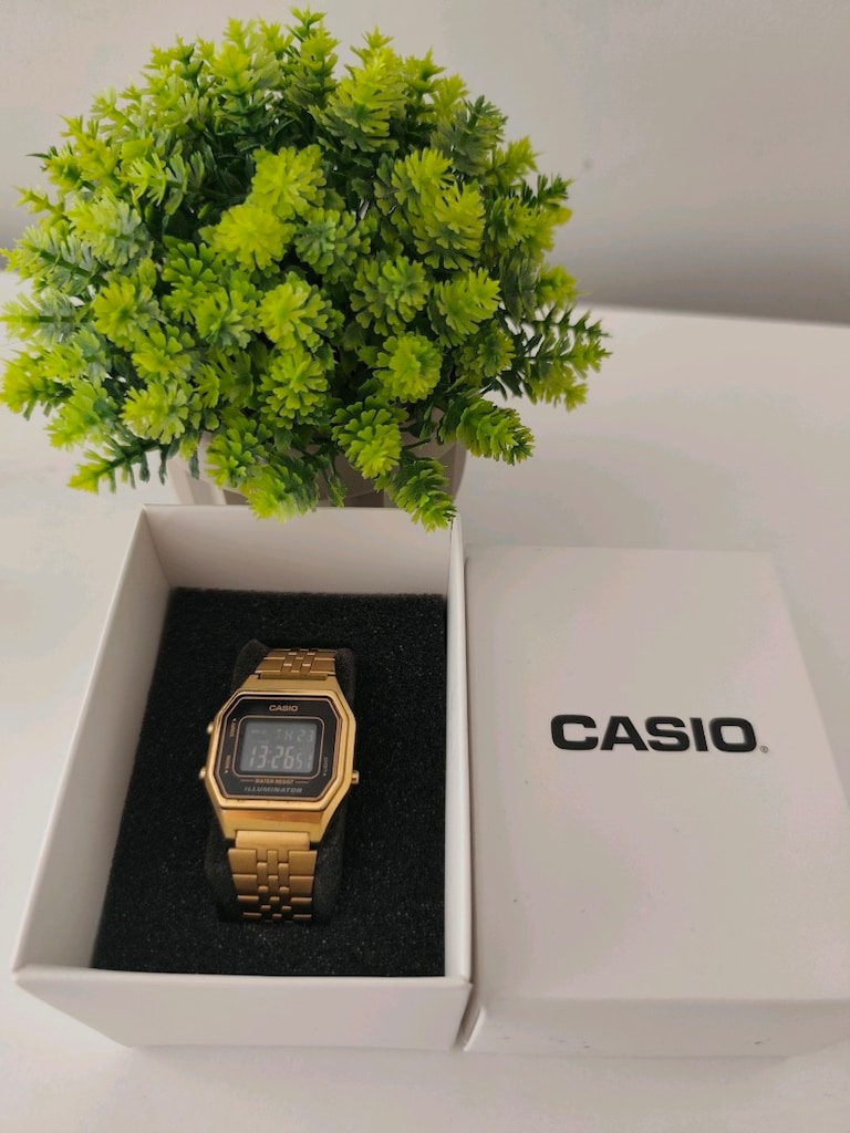 Orjinal Casio Retro Dijital Mini Kadın Saat Altın - 6