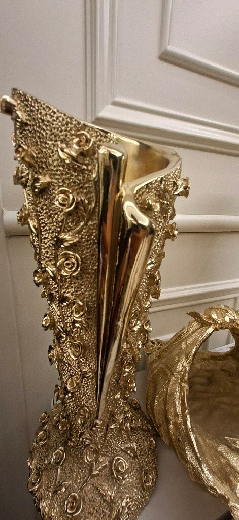 Gösterişli Gold Dekoratif Vazo ve Orta Süs Takımı - 3