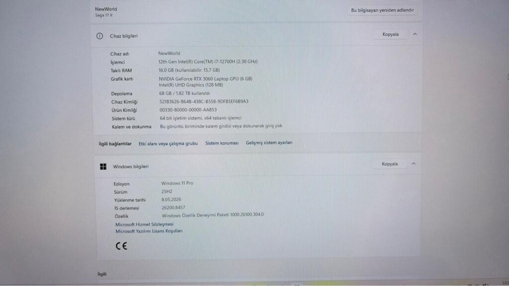 i7-12700H - GeForce RTX 3060 - 17.3” - 144 Hz - 5