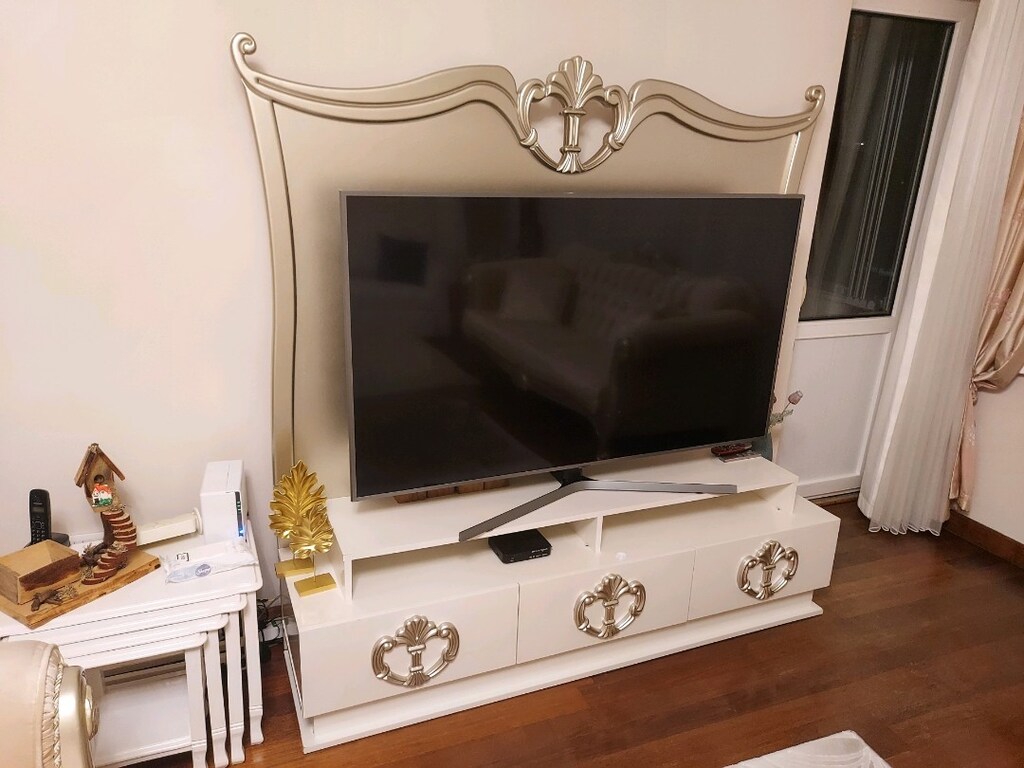 TV unitesi LED isikli tamami MDF tv konsolu cekmeceli - 2