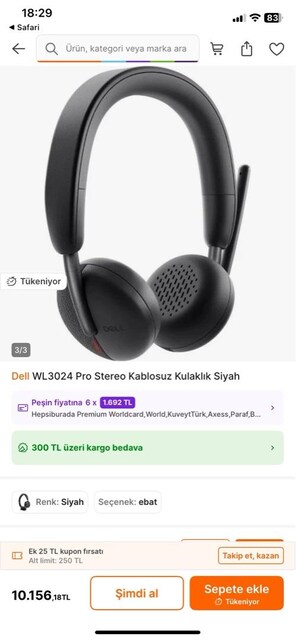 dell kablosuz kulaklık