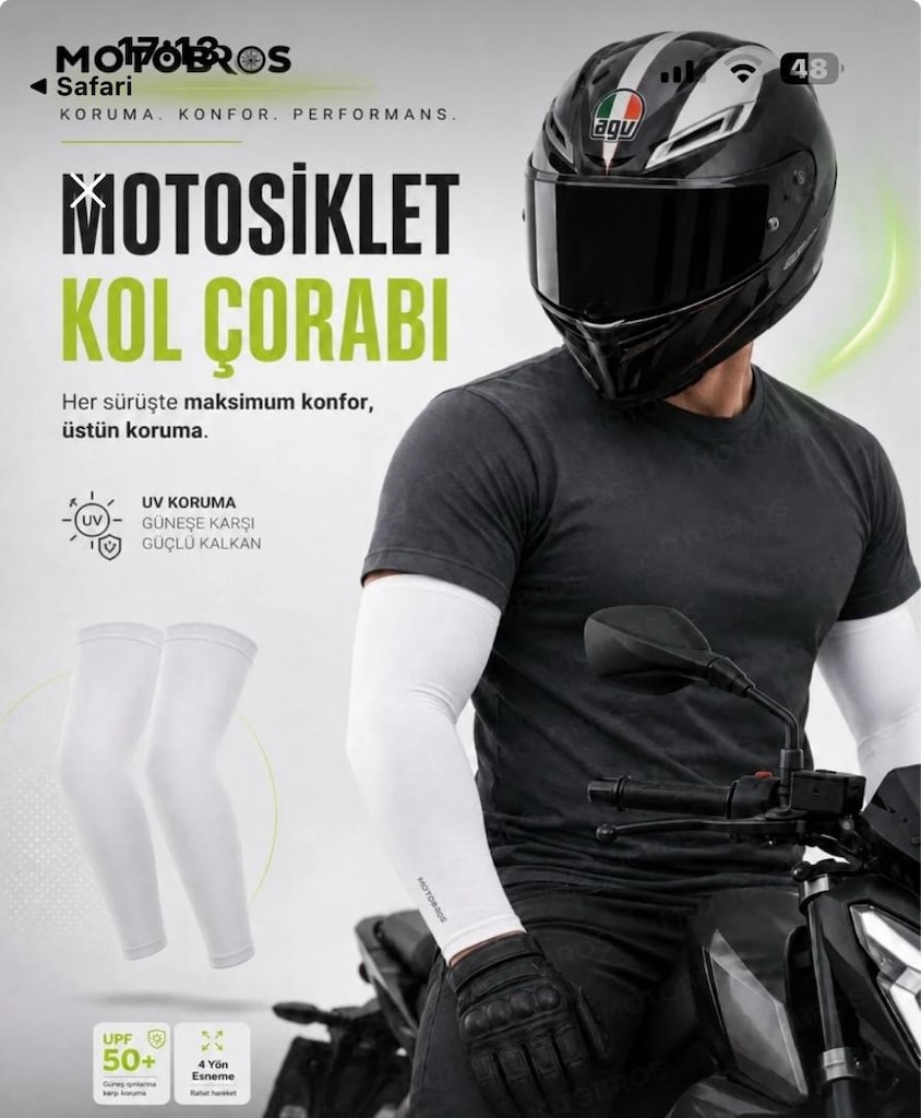motorcu kol koruma çorabı