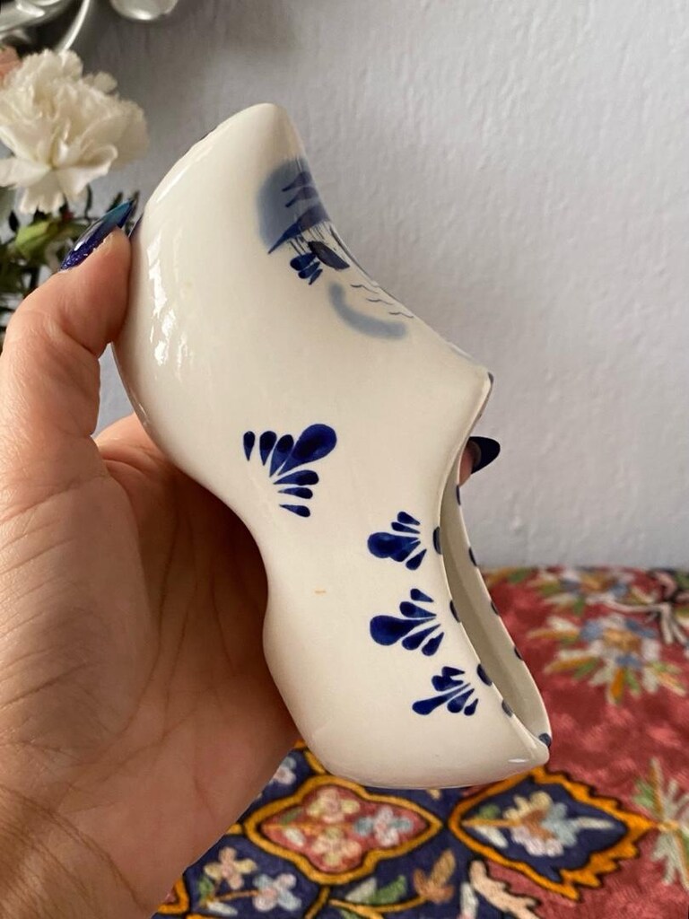 Hollanda DELFT Vintage Porselen Ayakkabı Biblo - 7