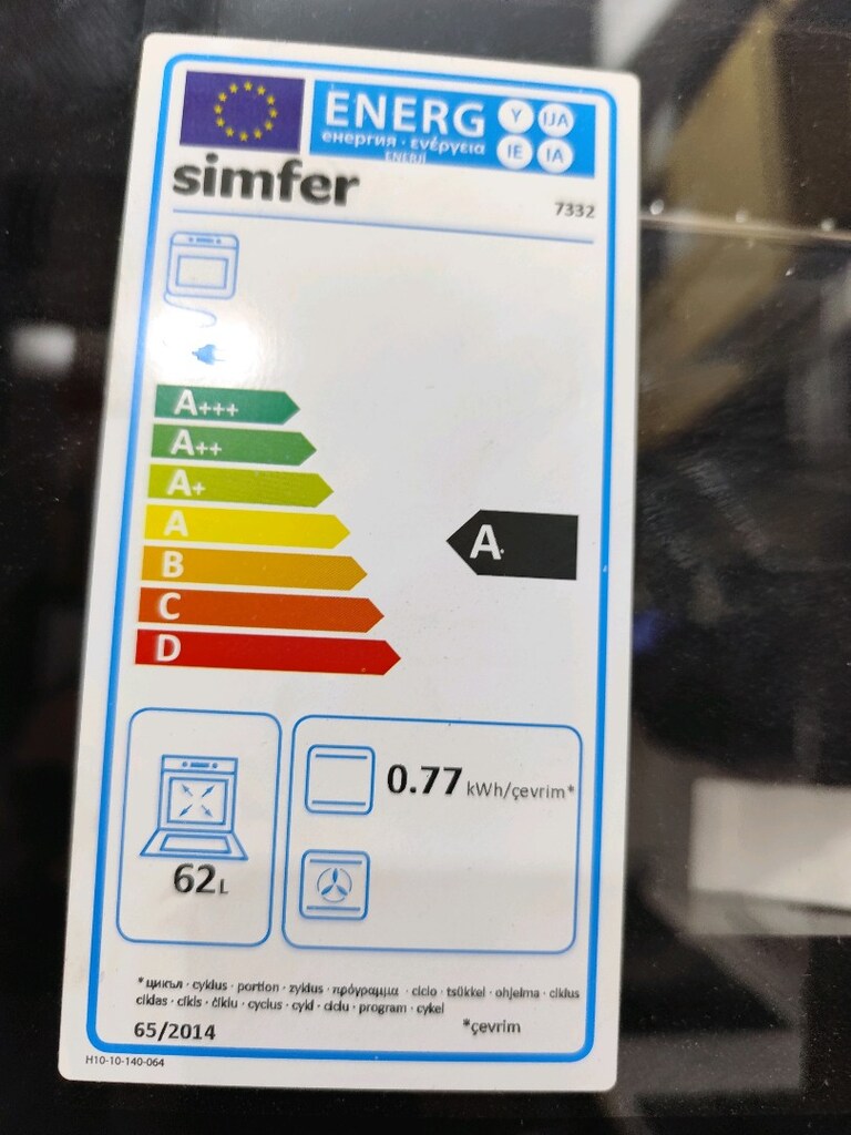 Simfer 7332 siyah ankastre fırın statik (tubosuz) sıfır - 7