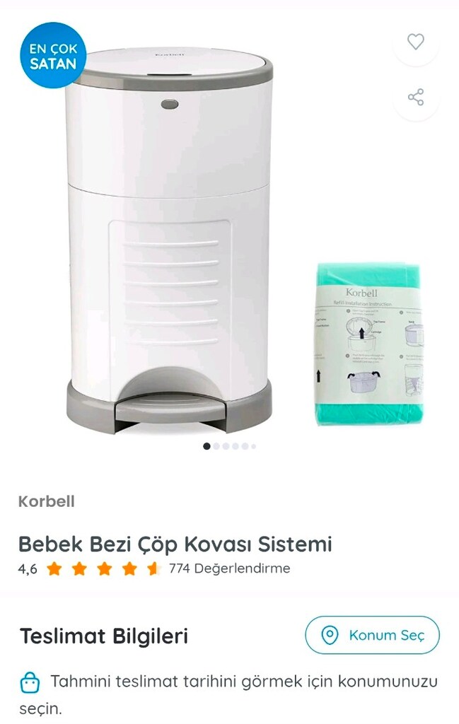 Korbell Bebek Bezi Kovası - 2