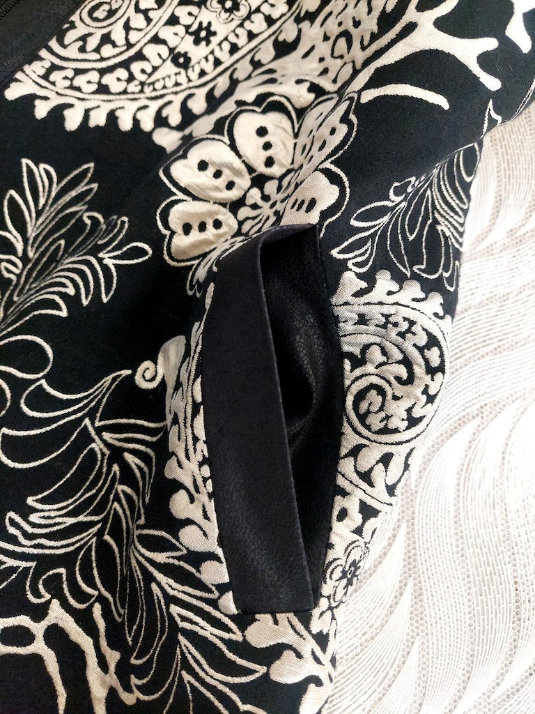 Otantik Kaftan Desen jakarlı uzun Ceket - 9