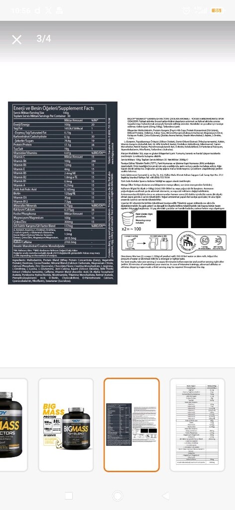 BigmassGh Factors Çikolata Aramolı 3000 g - 4