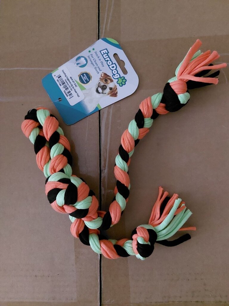 EuroDog Düğümlü Diş İpi Siyah Yeşil Turuncu 42cm - 4
