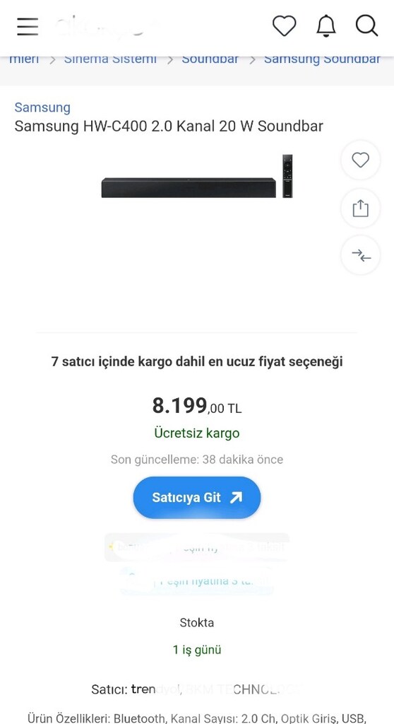 Samsung HW-C400 Soundbar Ses Sistemi - SIFIR - 5