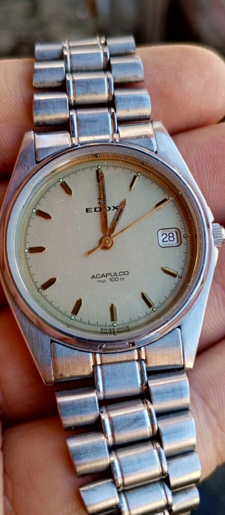 Edox Orijinal Erkek Kol Saati Swiss Made Takvim Çelik Kasa Çelik Kordo - 5